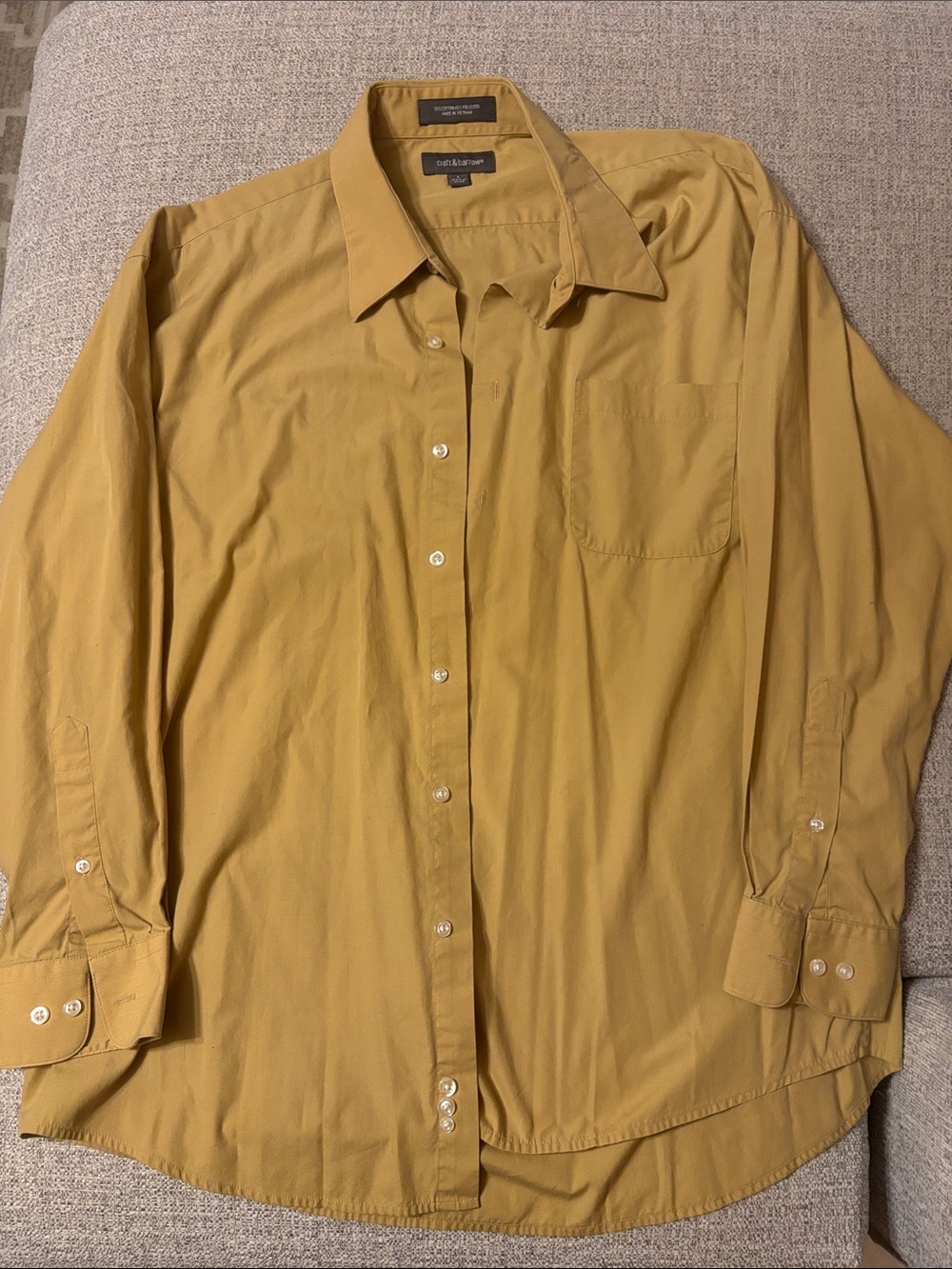 croft & barrow Men's Long-Sleeve Dress Shirt - Mustard Yellow